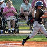 Brandon Peebles gets a base hit