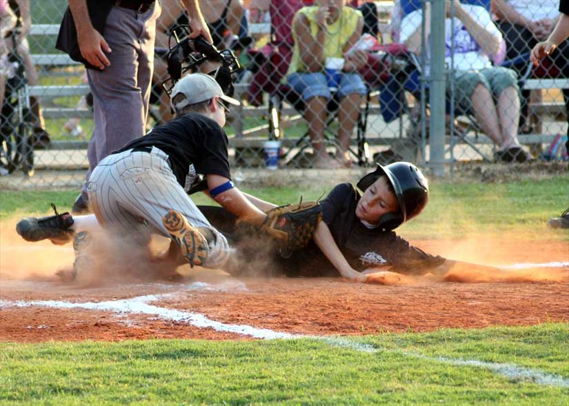 Zach Payne makes the out