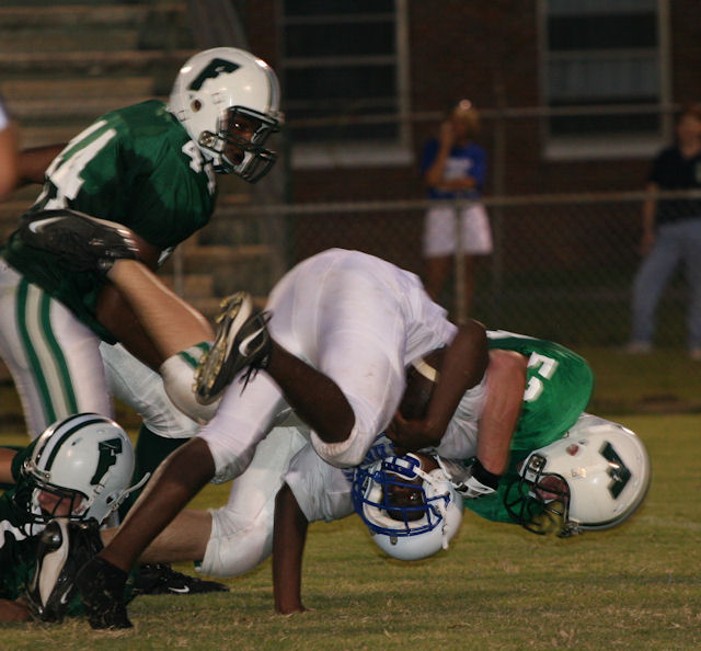 #53 David Williamson bringing down a Panther for a loss of yards