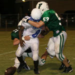 # 53 David Williamson and # 31 Tyler Jackson on the tackle
