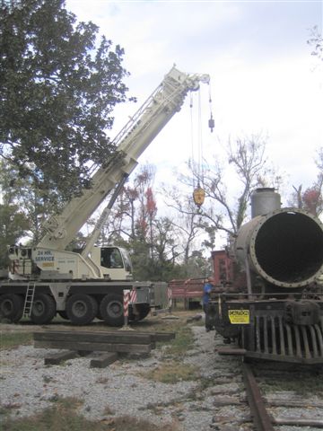 Jockeying for position and angle to lift the boiler