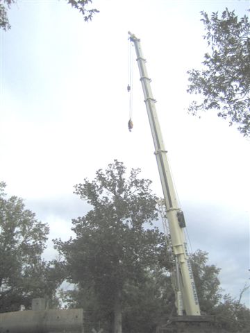 The boom approaches over 100 feet.