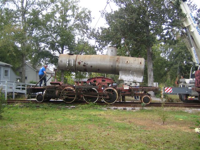 Both front and back of boiler are lifted off the undercarriage.