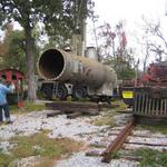 Lowering the boiler onto its resting place for the next few weeks while the other work is to be carried out.
