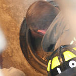 Looking Inside Access Hole To Silo