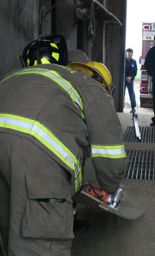 Cutting Wood To Be Used In Rescue