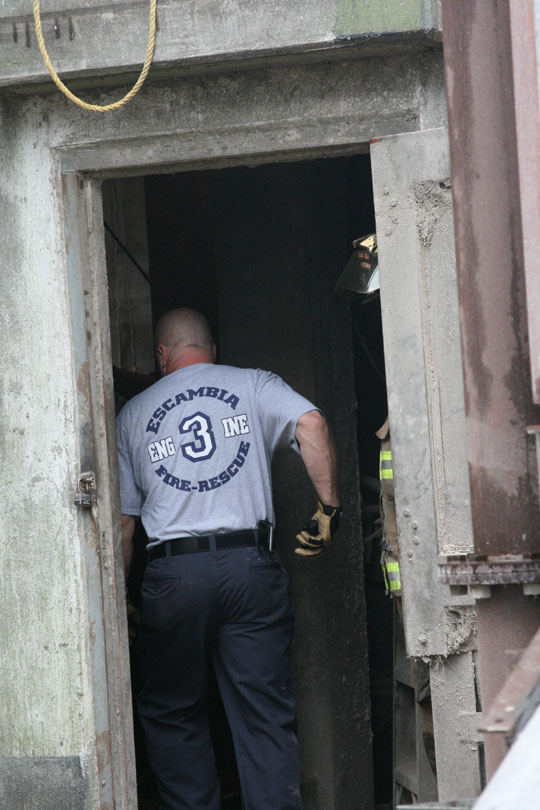 Rescuer Enters Building