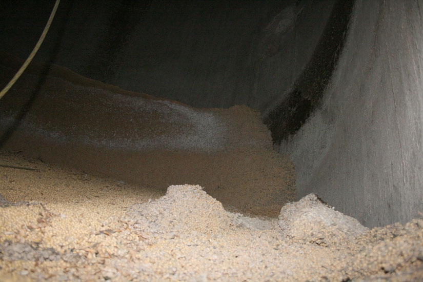 Inside Silo--10 Foot Grain Wall Seen At Rear