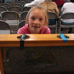 Rosalyn Miller with observation hive