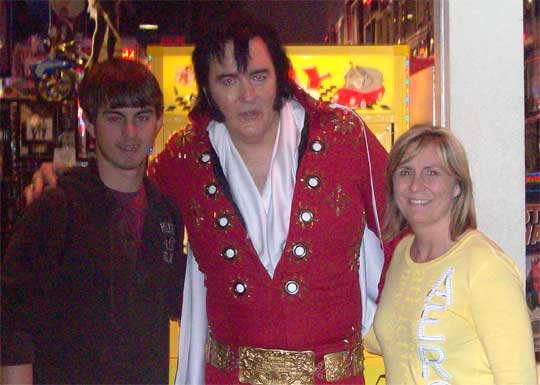 Austin and Lisa Albritton with "The King" in Caesar's Palace in Las Vegas