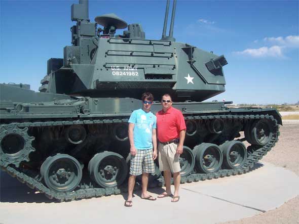 Austin and Randy Albritton at Yuma Proving Ground, Yuma, Arizona