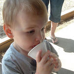 Caleb Murphy, age 2, enjoying a snowcone