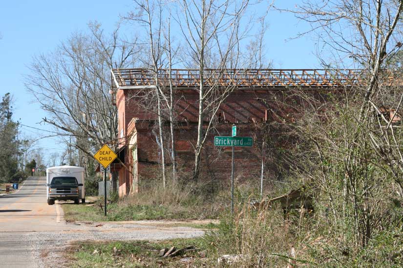 Missing roof at Masonic Lodge