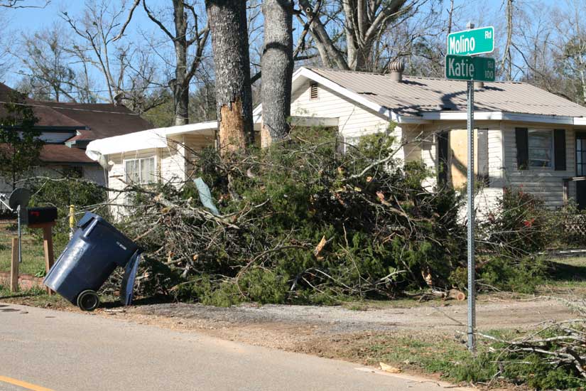 Debris piles: a common sight