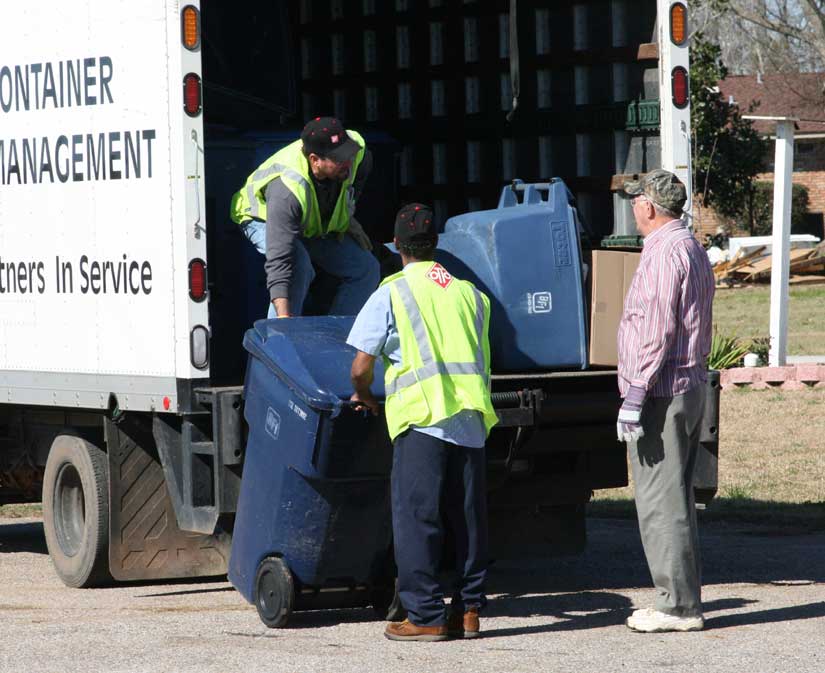 Replacement trash cans delivered