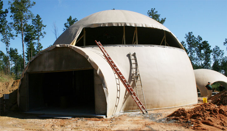 Exterior of the dome home after 6 months