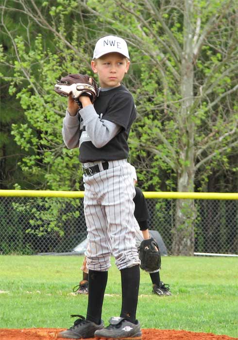 Devin Stabler readies for the pitch