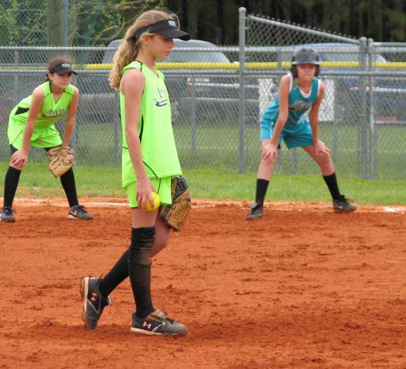 Madison Arrington NWE girls softball prepares for the pitch