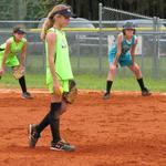 Madison Arrington NWE girls softball prepares for the pitch