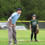 Field Umpire Parker Ross and Grizzles Mark Lee are ready for the play