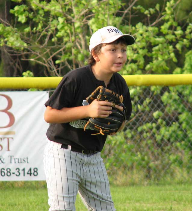 Jacob Weaver covers left field and later was part of a triple play covering 1st