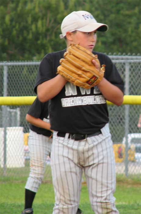 Tanner Guidry readies to deliver the pitch