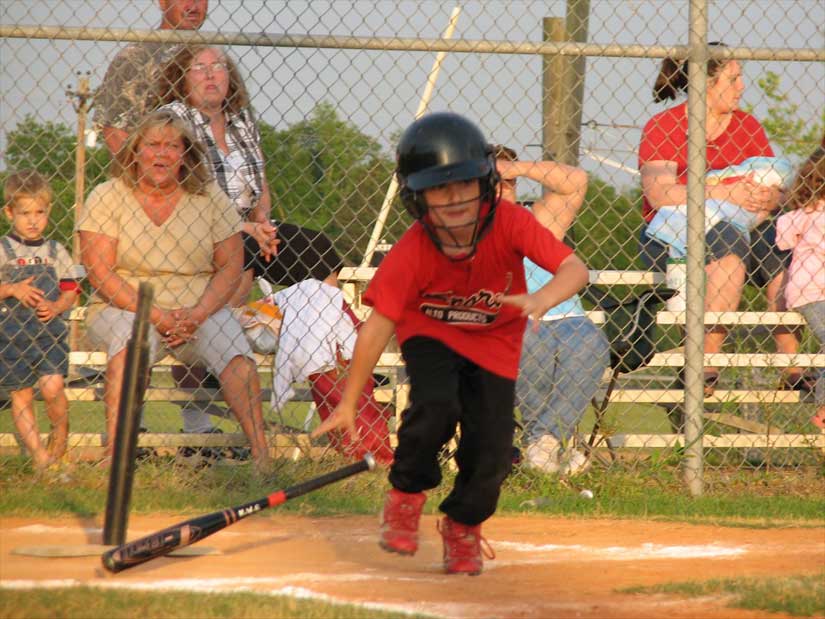 Sheets get the hit and makes a run for it