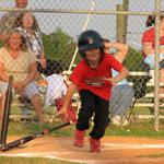 Sheets get the hit and makes a run for it