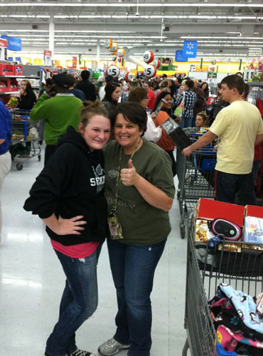 Taylor and Chandra Rigby at Walmart