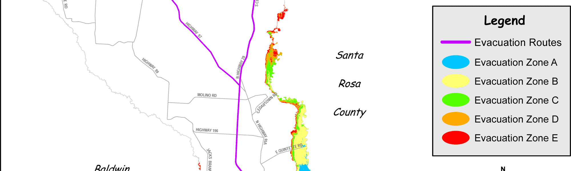 Escambia County Evacuation Maps : NorthEscambia com