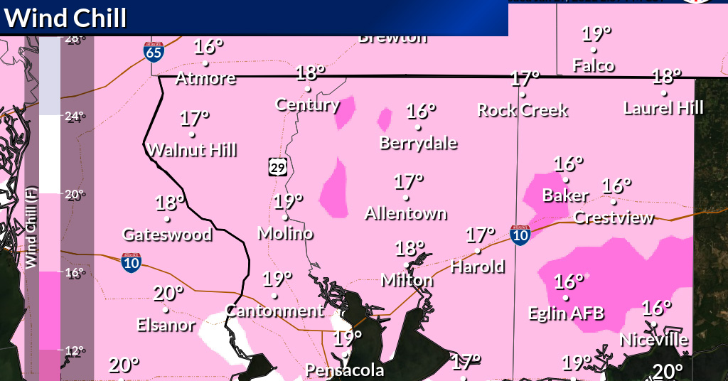 Lows In The 20s, Wind Chills In The Teens By Morning : NorthEscambia.com