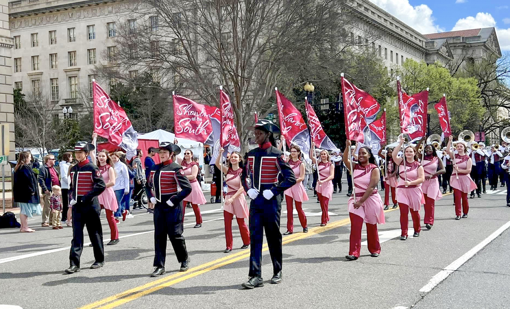 Tate High Showband Marches In Washington's National Cherry Blossom