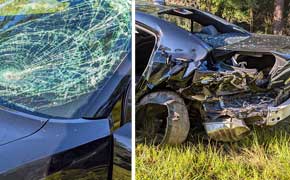 Pedestrian Checking Trailer Tire Struck By Car In Two Vehicle Crash Near Century