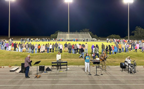 Fields Of Faith: Community Worship Service Held At Northview High