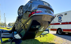 Three Injured in Kingsfield Road Rollover Crash