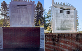 Two Veterans Work To Clean Up Town Of Century’s Neglected Veterans Wall Of Honor