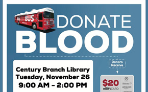 Give Blood Today At The Century Library