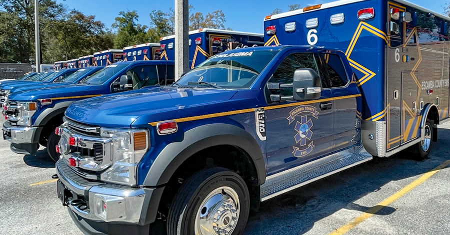 Escambia County EMS Receives Eight New Ambulances With Blue Angels ...